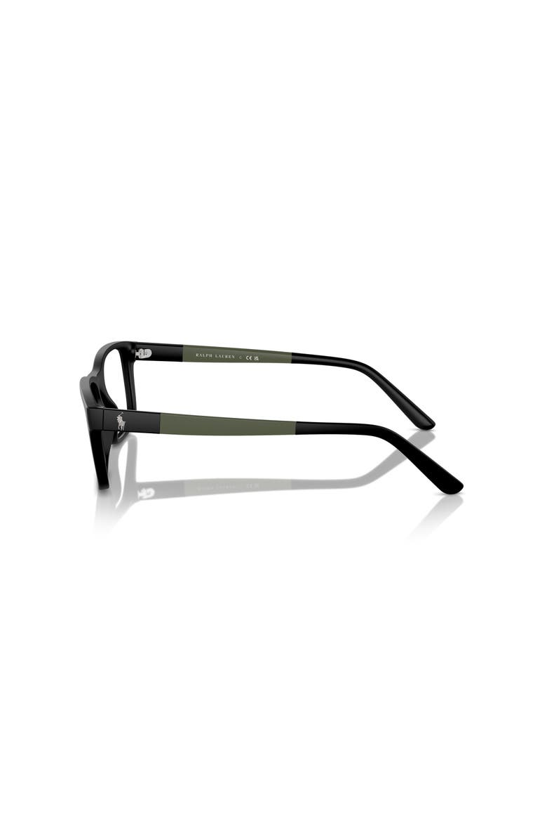 Polo Ralph Lauren 55mm Rectangle optical glasses, Alternate, color, Black