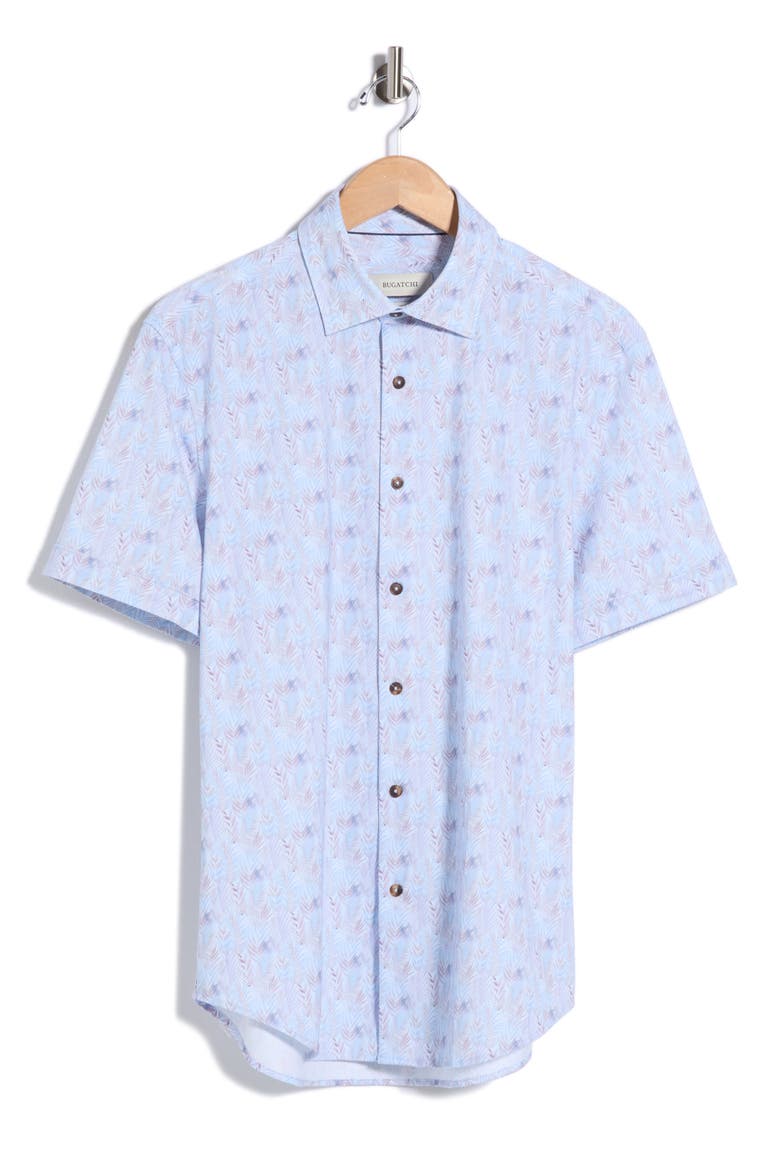 Short Sleeve Woven Shirt, Alternate, color, AIR BLUE
