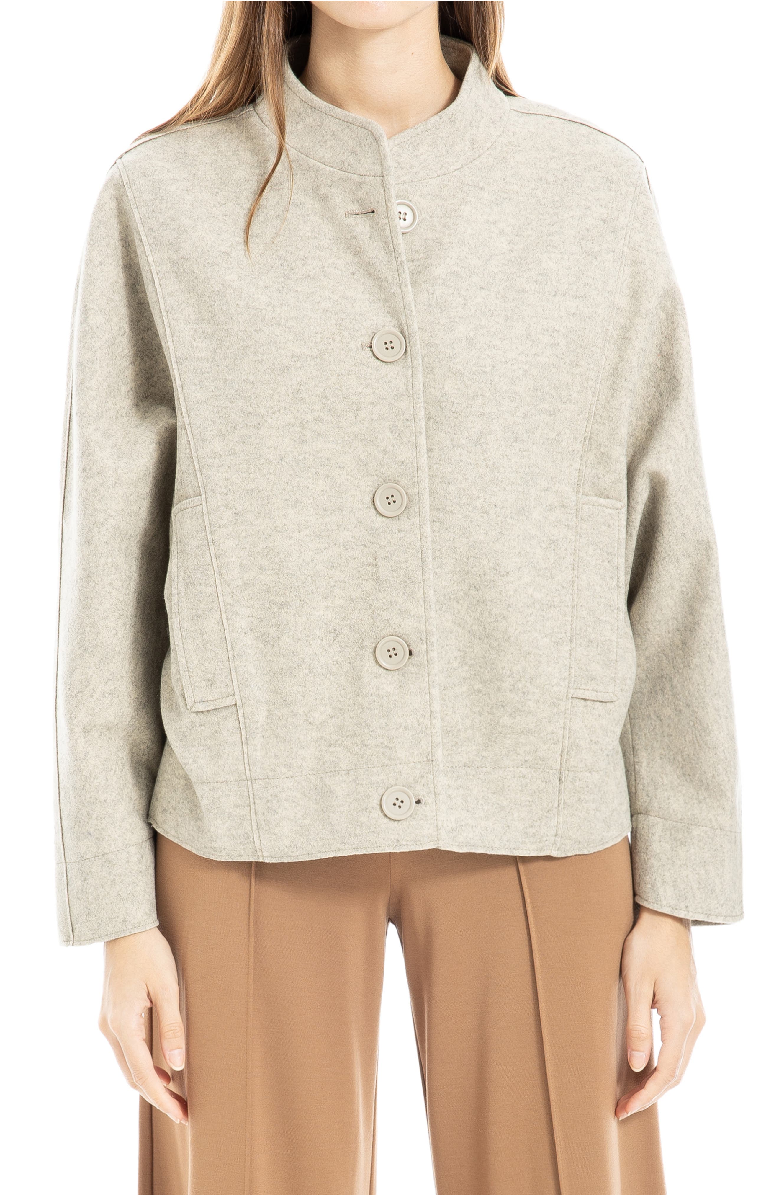 MAX STUDIO Brushed Knit Bomber Jacket