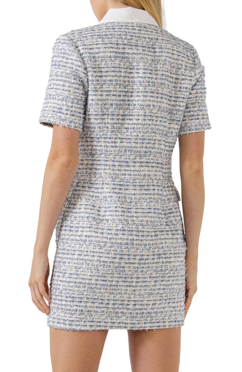 Endless Rose Short Sleeve Tweed Dress, Alternate, color, 