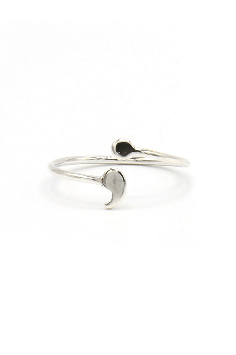 Semi-Colon Sterling Silver Ring, Main, color, Silver - Large