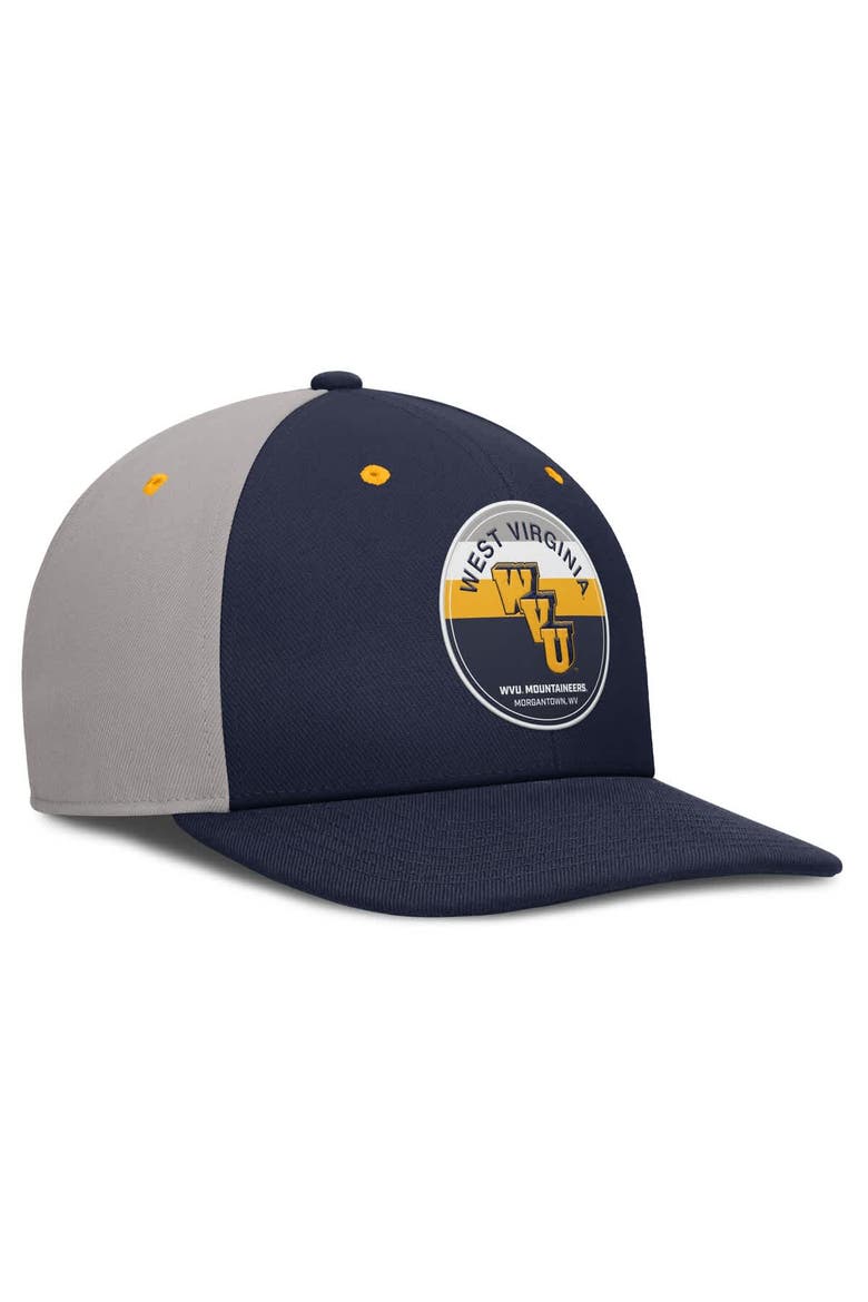 Men's Nike Navy/Gray West Virginia Mountaineers Prep Pro Performance Snapback Hat, Alternate, color, Navy