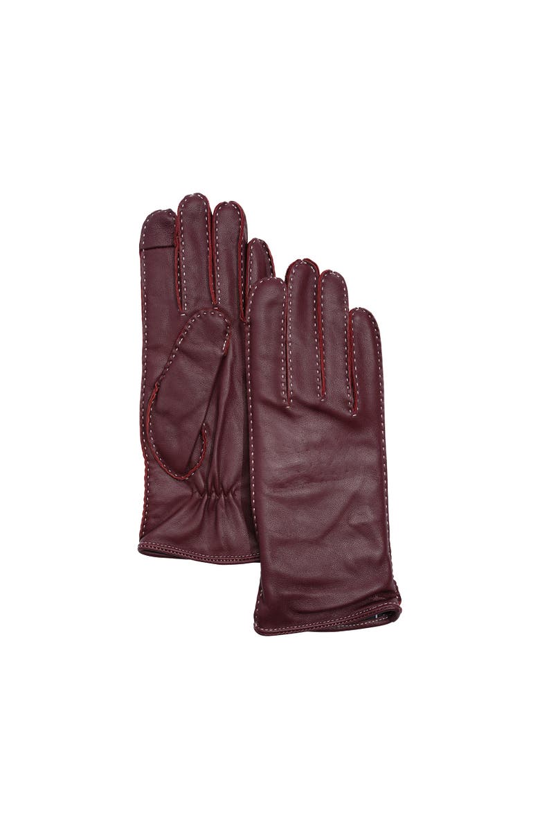 Echo Stretch Suede Fold-Up Faux Fur Cuff Gloves, Alternate, color, Chestnut