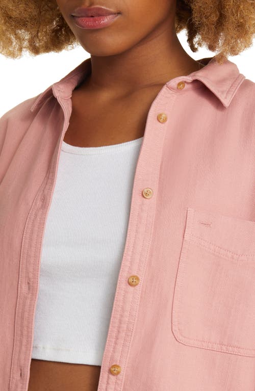 Bp. Oversize Cotton Twill Shirt In Pink