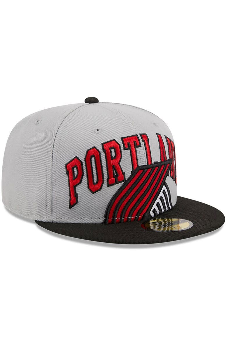 New Era Men's New Era Gray/Black Portland Trail Blazers Tip-Off Two-Tone 59FIFTY Fitted Hat, Alternate, color, Gray
