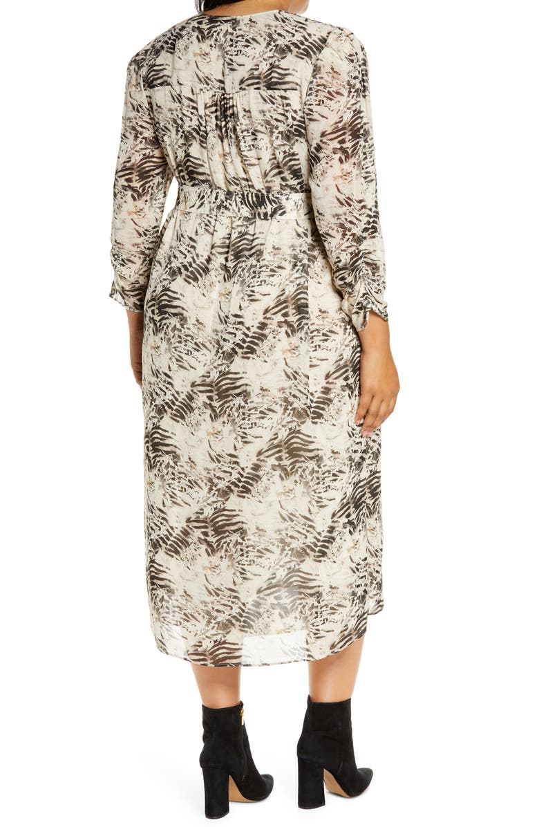Lafayette 148 New York Neilson Belted Long Sleeve Midi Dress, Alternate, color,
