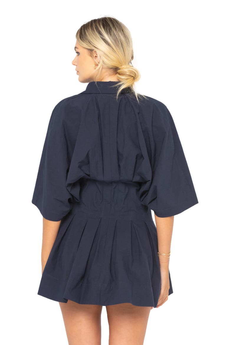 Teagan Dress in Nylon Poplin, Alternate, color, Indigo