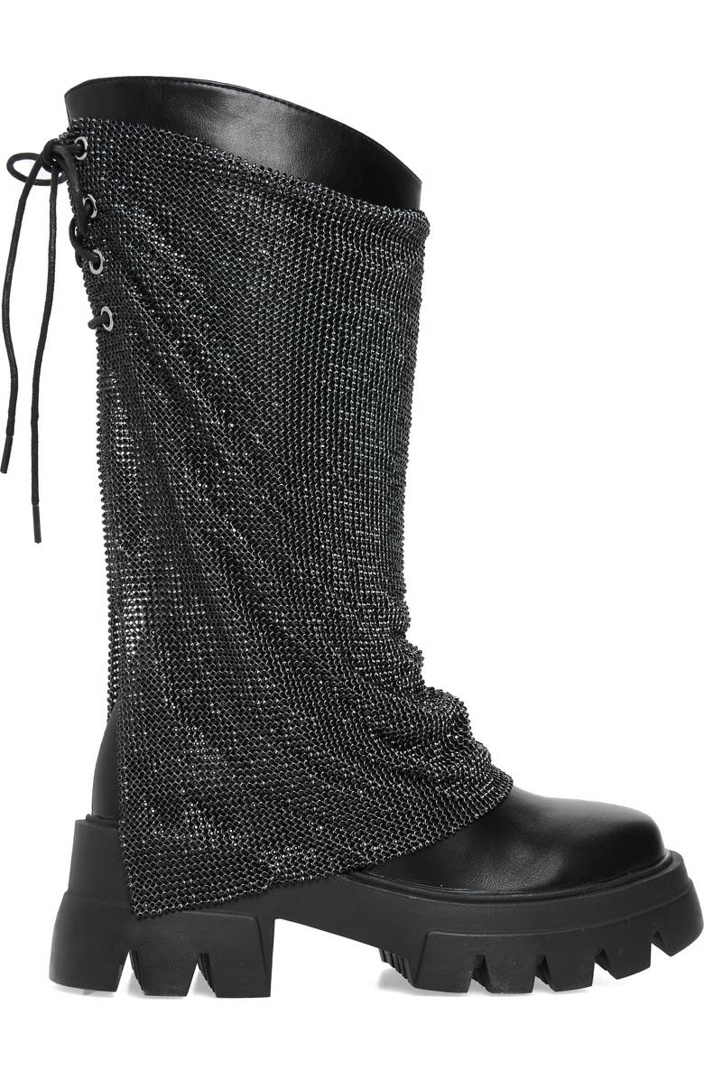 AZALEA WANG Bloomfield Crystal Chainmail Boot, Alternate, color,