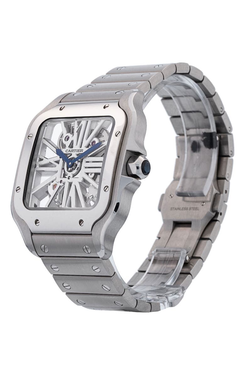 Watchfinder & Co. Cartier Preowned 2022 Santos de Cartier Skeleton Bracelet Watch, 39.8mm, Alternate, color, 
