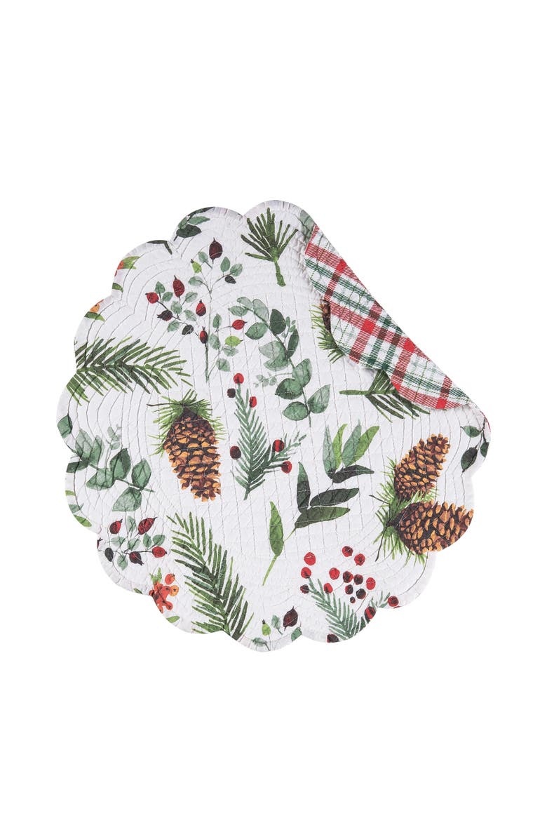 C&F Home Jovie Round Placemats Set of 6, 17", Alternate, color, Green