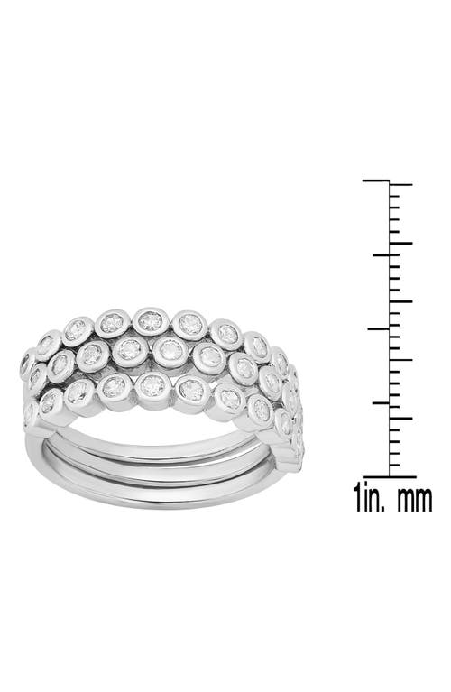 Hmy Jewelry Simulated Diamond Band Ring In Silver