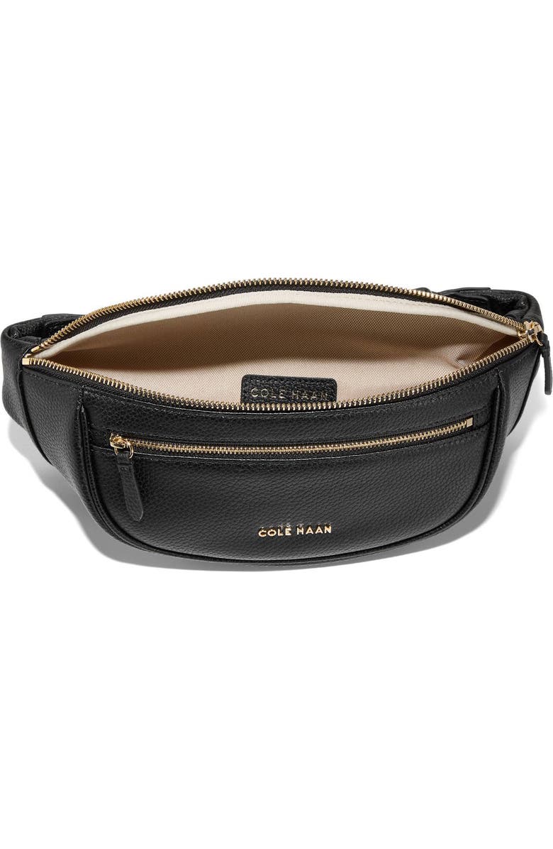 Cole Haan Mackenna Leather Belt Bag, Alternate, color, Black
