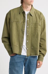 PURPLE BRAND Cotton Twill Shirt Jacket