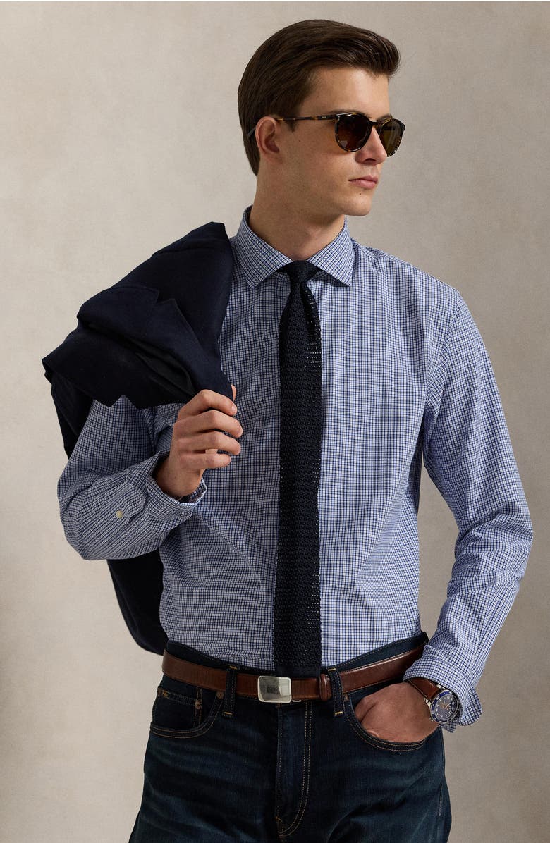 Polo Ralph Lauren Classic Fit Check Cotton Poplin Button-Up Shirt, Alternate, color, White Blue Multi