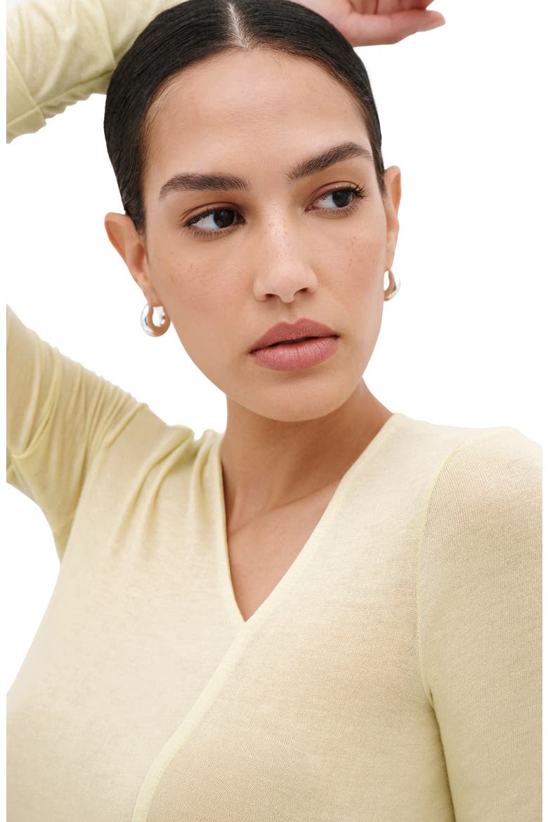 Bushwick Semisheer Jersey Top, Alternate, color, PALE YELLOW