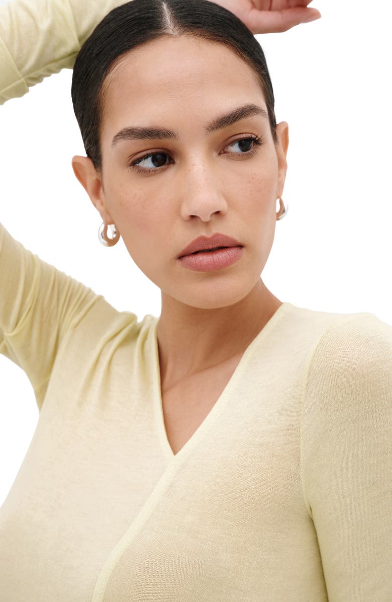 Marcella Bushwick Semisheer Jersey Top, Alternate, color, Pale Yellow