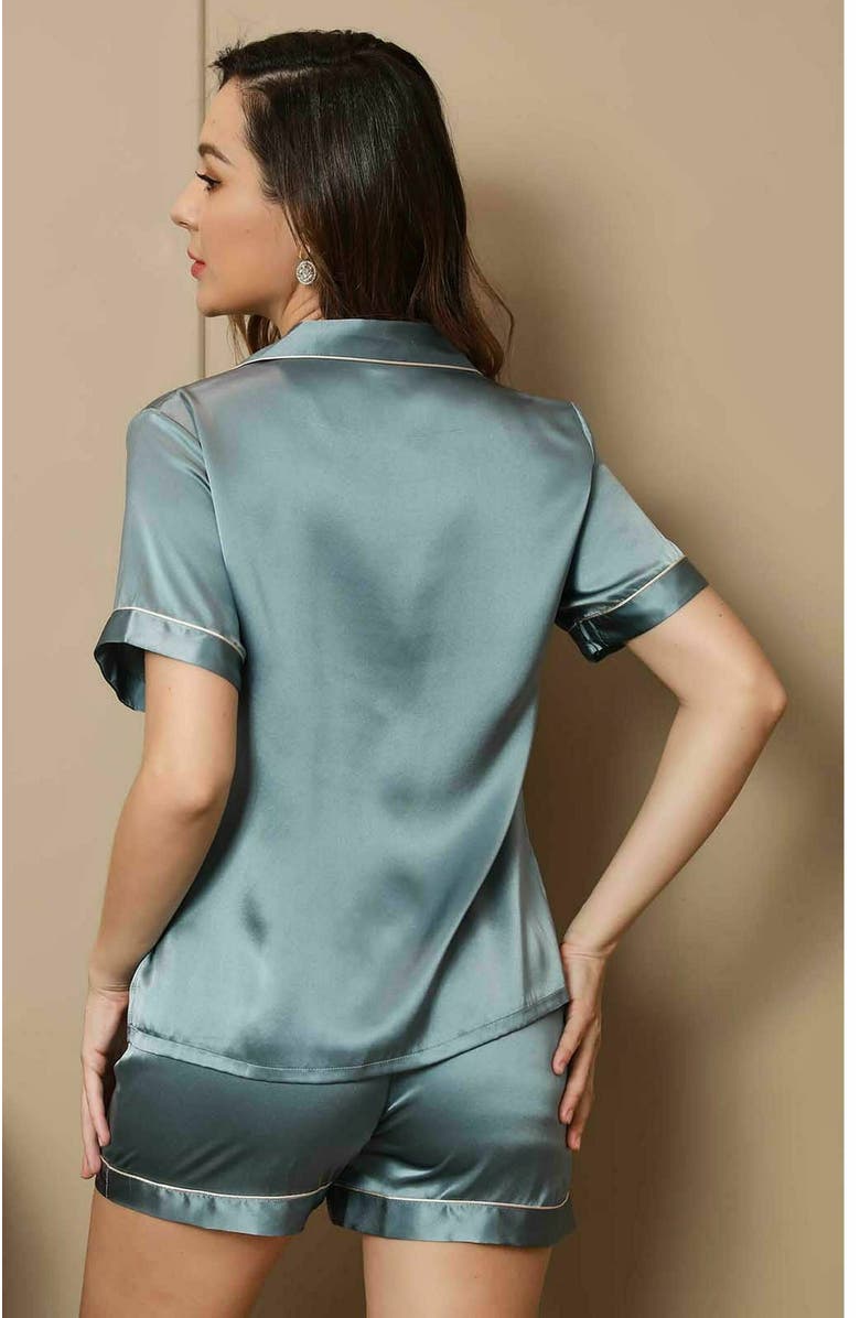 SILKSILKY Pure Silk Pajamas Short Pjs Set 2Pcs, Alternate, color, 