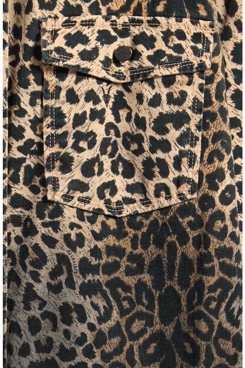 Kids' Leopard Ombré Oversize Denim Shacket, Alternate, color, BROWN