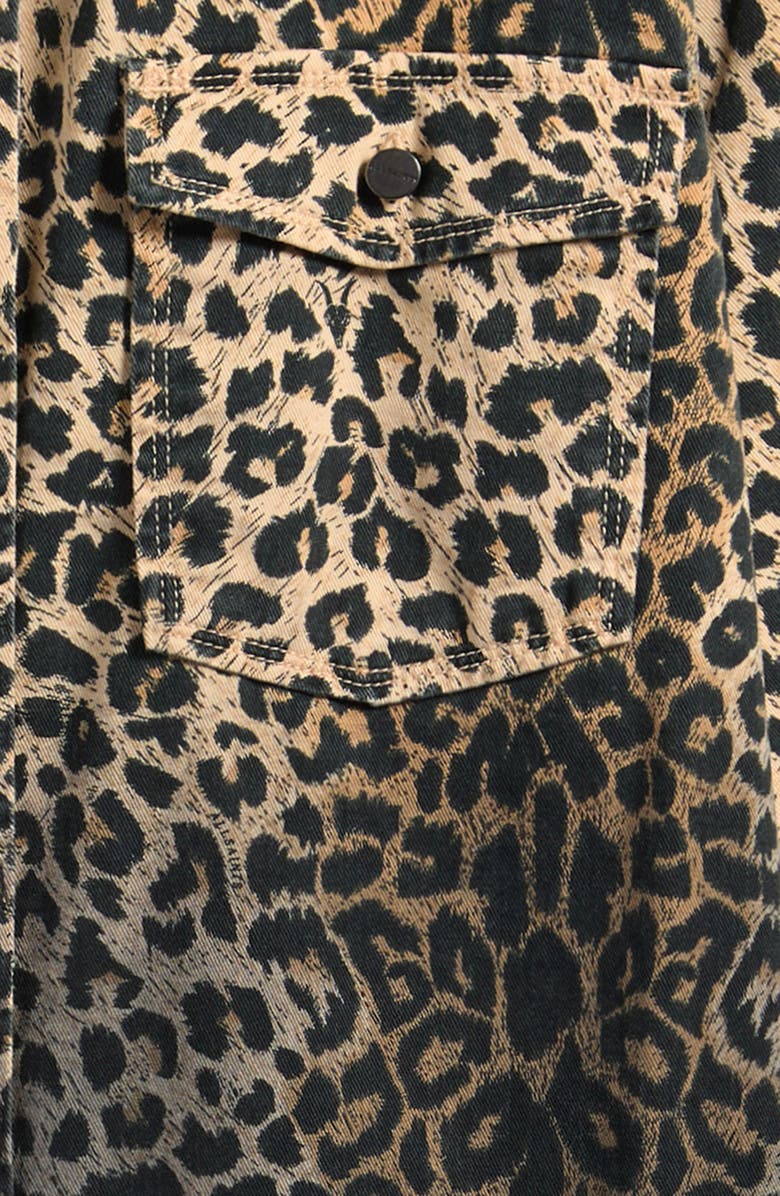 smALLSAINTS by ALLSAINTS Kids' Leopard Ombré Oversize Denim Shacket, Alternate, color, Brown