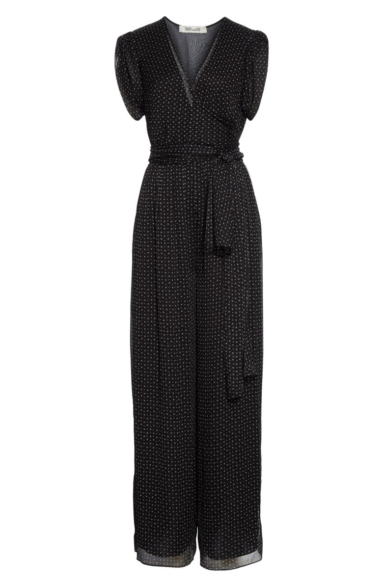 DVF Cassandra Print Silk Jumpsuit, Alternate, color, 