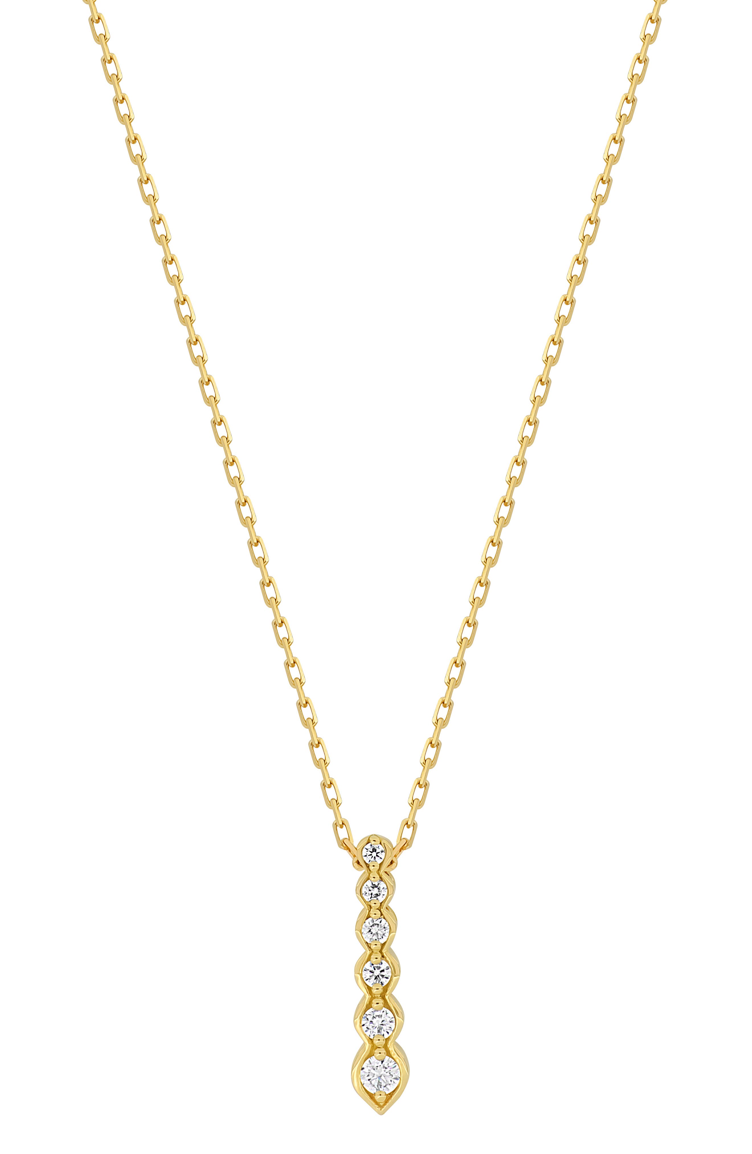 Bony Levy Florentine 18K Yellow Gold Diamond Bar Pendant Necklace