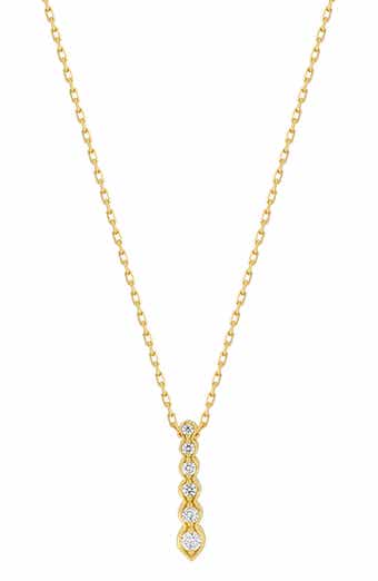 Bony Levy Florentine 18K Yellow Gold Diamond Bar Pendant Necklace