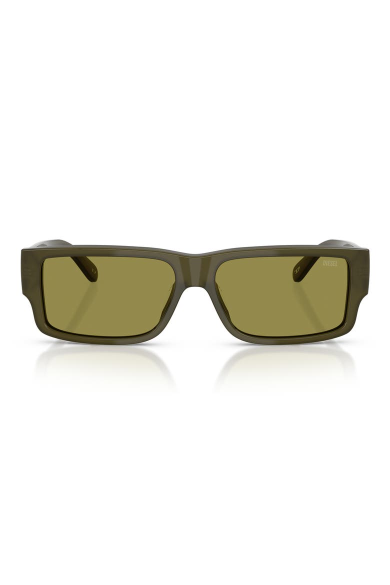 Geck-D 57mm Rectangular Sunglasses, Main, color, GREEN/ GREEN