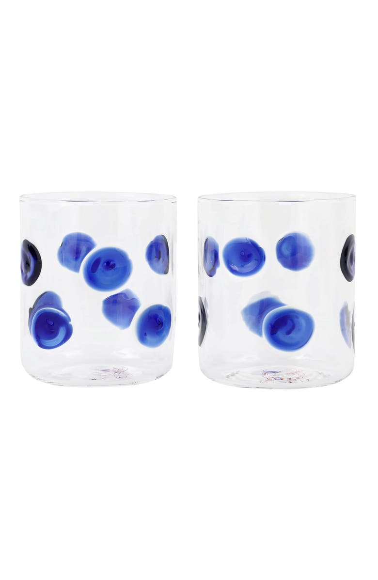 VIETRI Drop Blue Double Old Fashioned Glass, Main, color, Blue