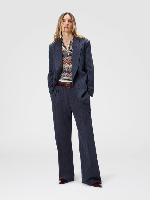 Missoni Tailored Pants With Zigzag Pattern In Blue