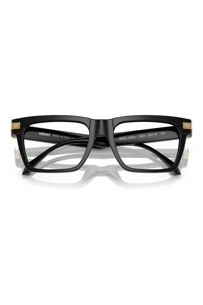 55mm Rectangle Optical Glasses, Alternate, color, BLACK