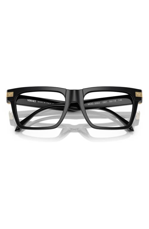 Versace 55mm Rectangle Optical Glasses In Black