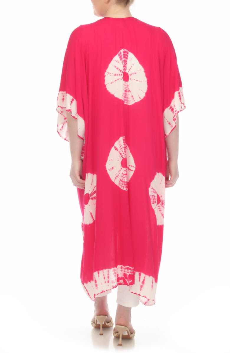 BOHO ME Tie Dye Cover-Up Kaftan, Alternate, color, Hot Pink
