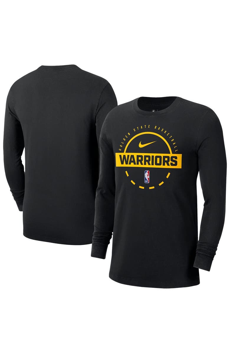 Nike Men's Nike  Black Golden State Warriors Authentic Long Sleeve Practice T-Shirt, Main, color, Black