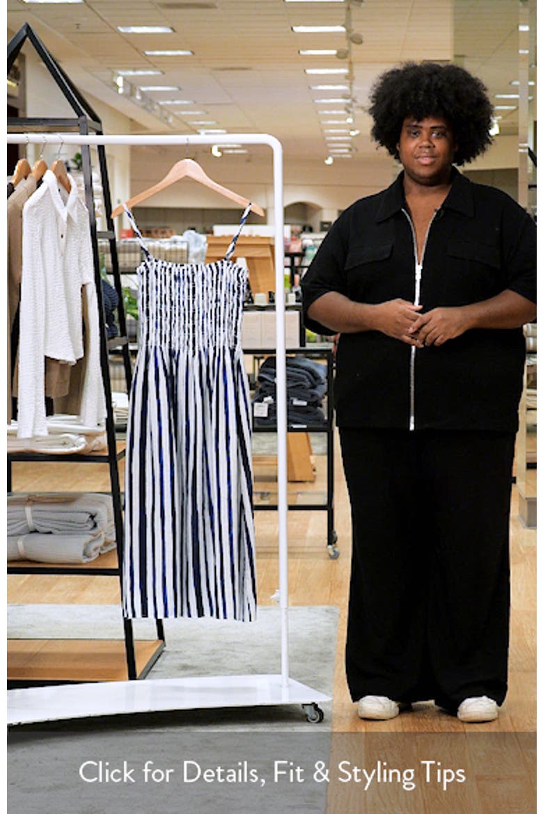 Smocked Linen Midi Dress video