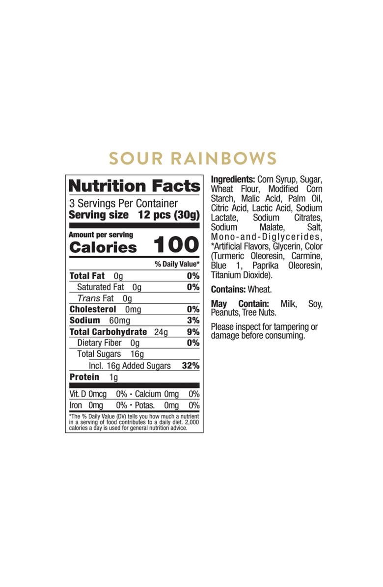 sugarfina Chick Set of 4 Sour Rainbows Candy Cubes, Alternate, color, 