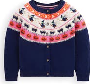Mini Boden Kids' Edie Halloween Fair Isle Cardigan