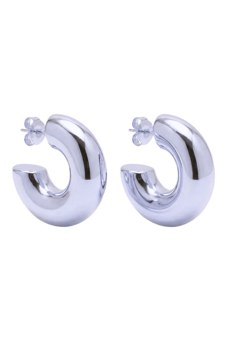 The Medium Hailey Hoop Earrings, Main, color, SILVER