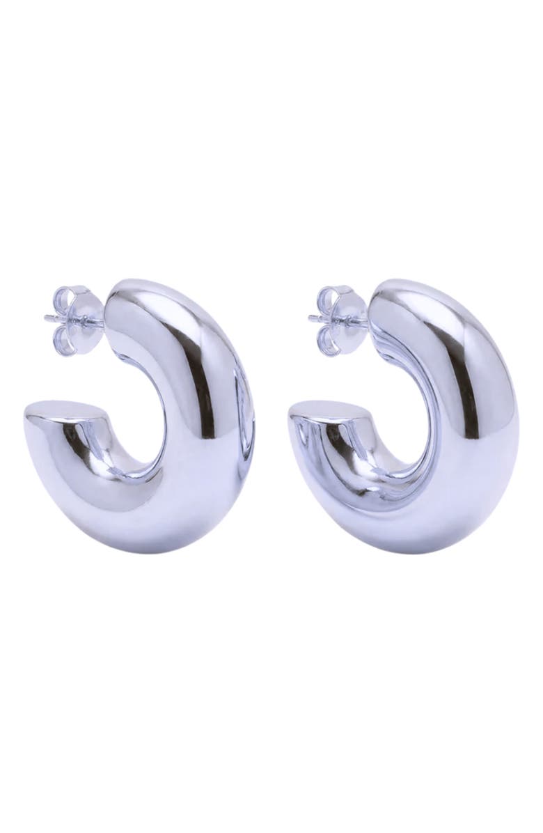 The M Jewelers The Medium Hailey Hoop Earrings, Main, color, Silver