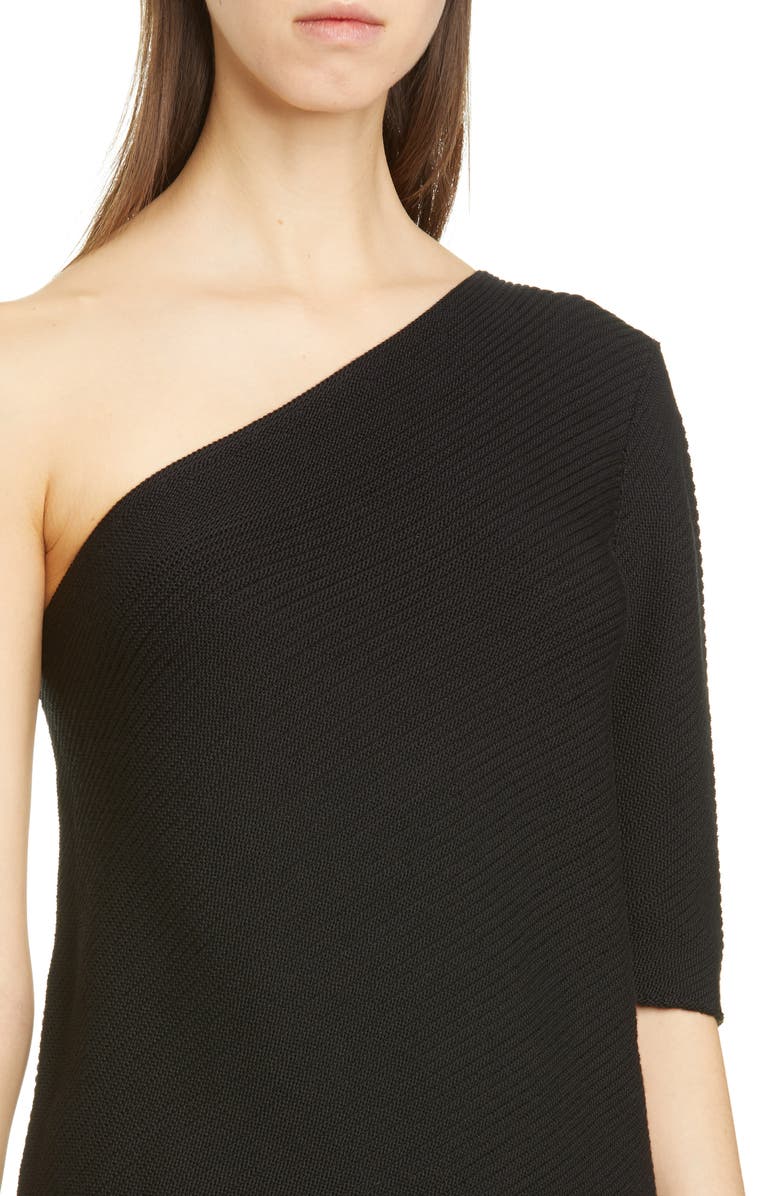 Lafayette 148 New York Ribbed Cotton & Silk One-Shoulder Sweater, Alternate, color, 