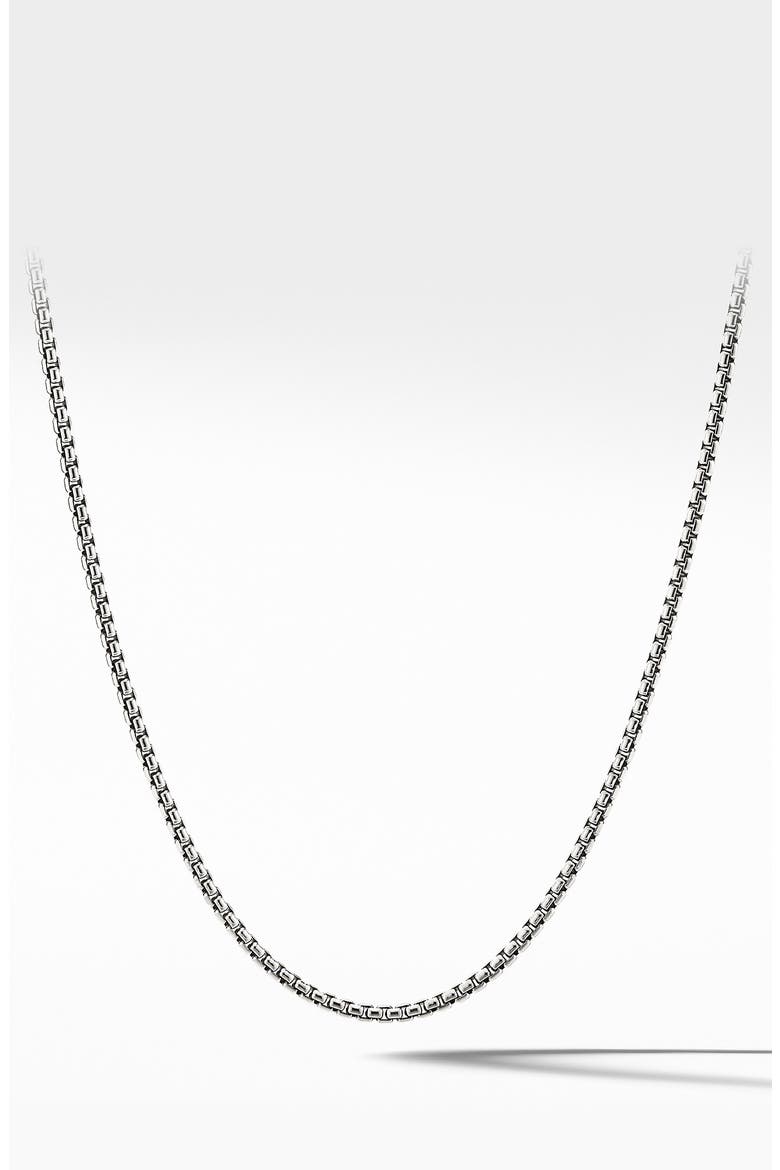 Men's Box Chain Necklace in Grey Titanium, 2.7mm, Main, color, SILVER