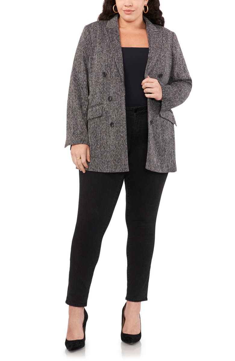 Vince Camuto Herringbone Double Breasted Blazer, Alternate, color, 