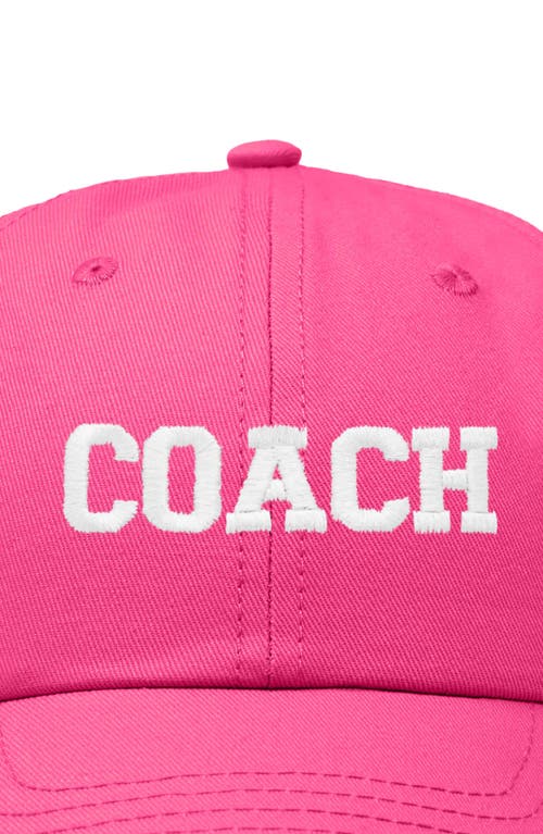 Dalix Coach Embroidered Sports Dad Cap In Hot Pink