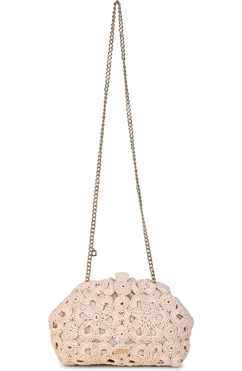 Rafe New York Aya Raffia Crochet Frame Clutch, Alternate, color, Natural / Ivory