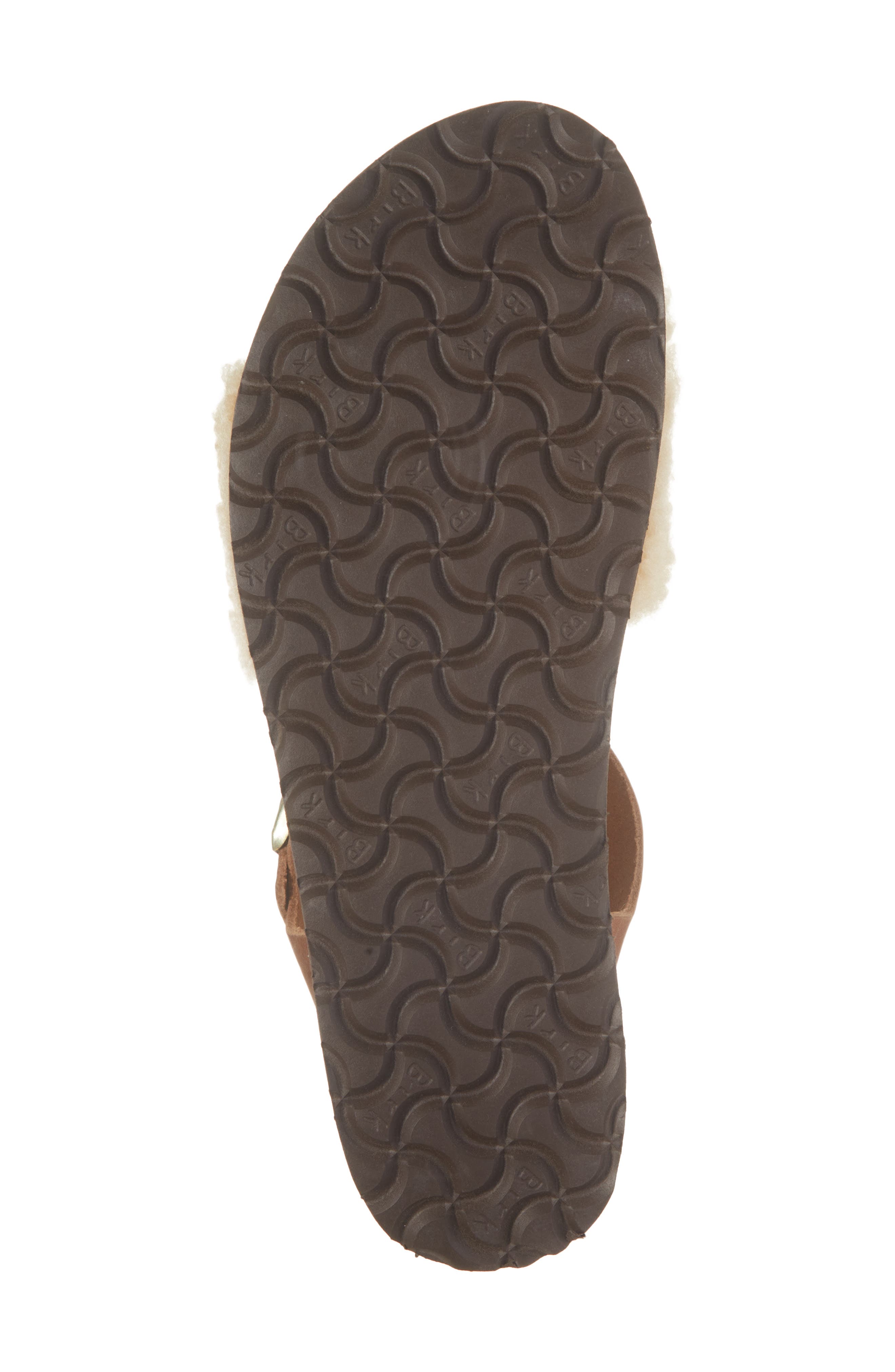 Glenda Genuine Shearling Platform Sandal, Alternate, color, COGNAC