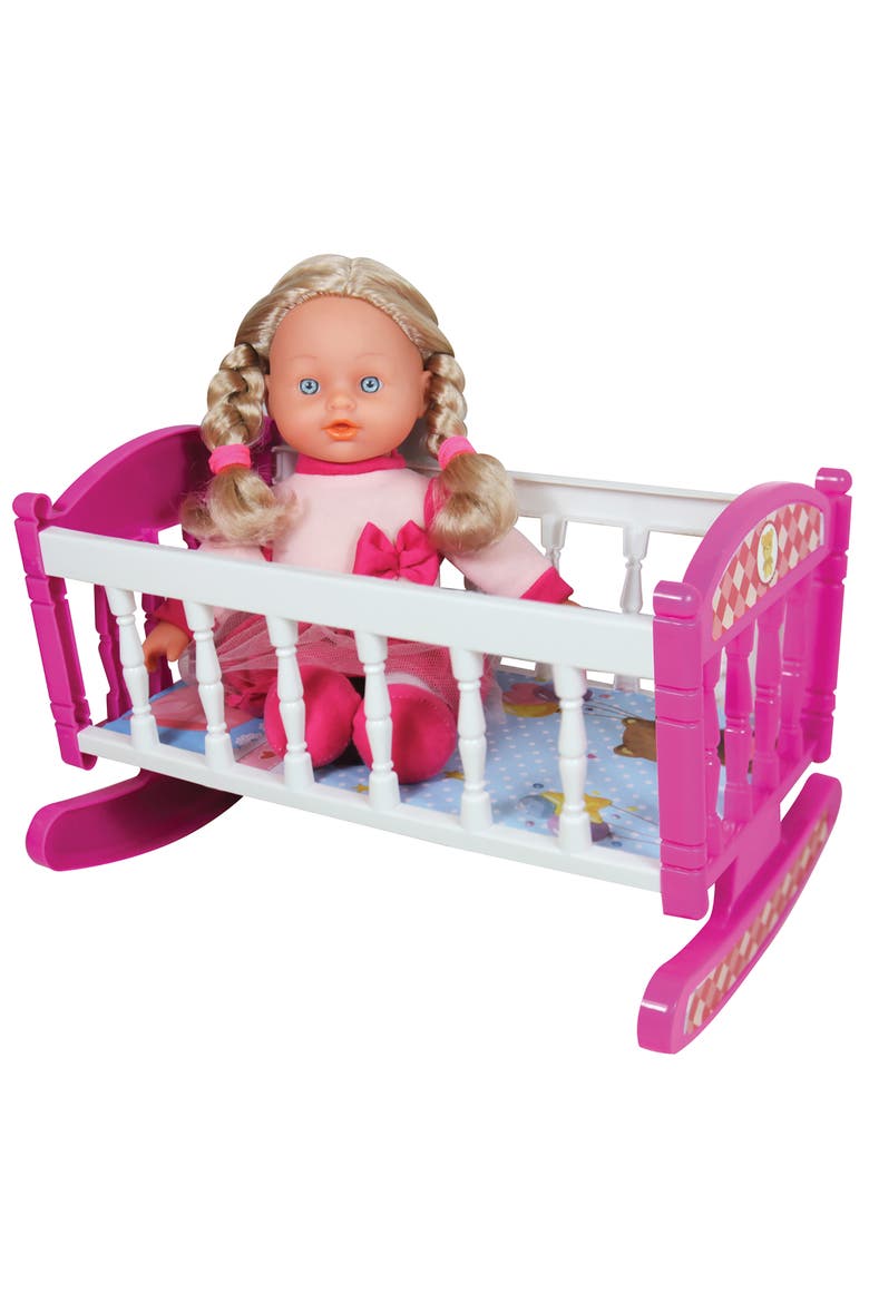 12 Inch Doll Set with Stroller, Bed & Highchair, Alternate, color, Multicolored