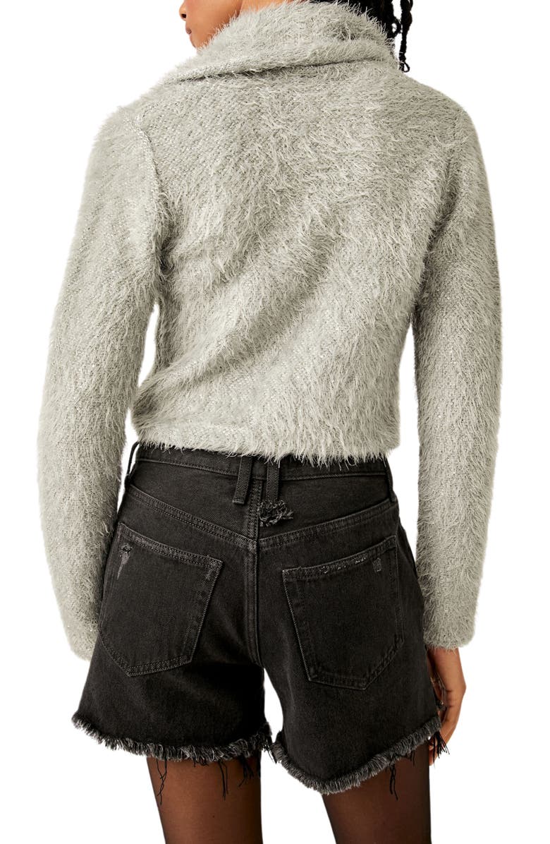 Free People Mina Tie Front Eyelash Chenille Crop Cardigan, Alternate, color,