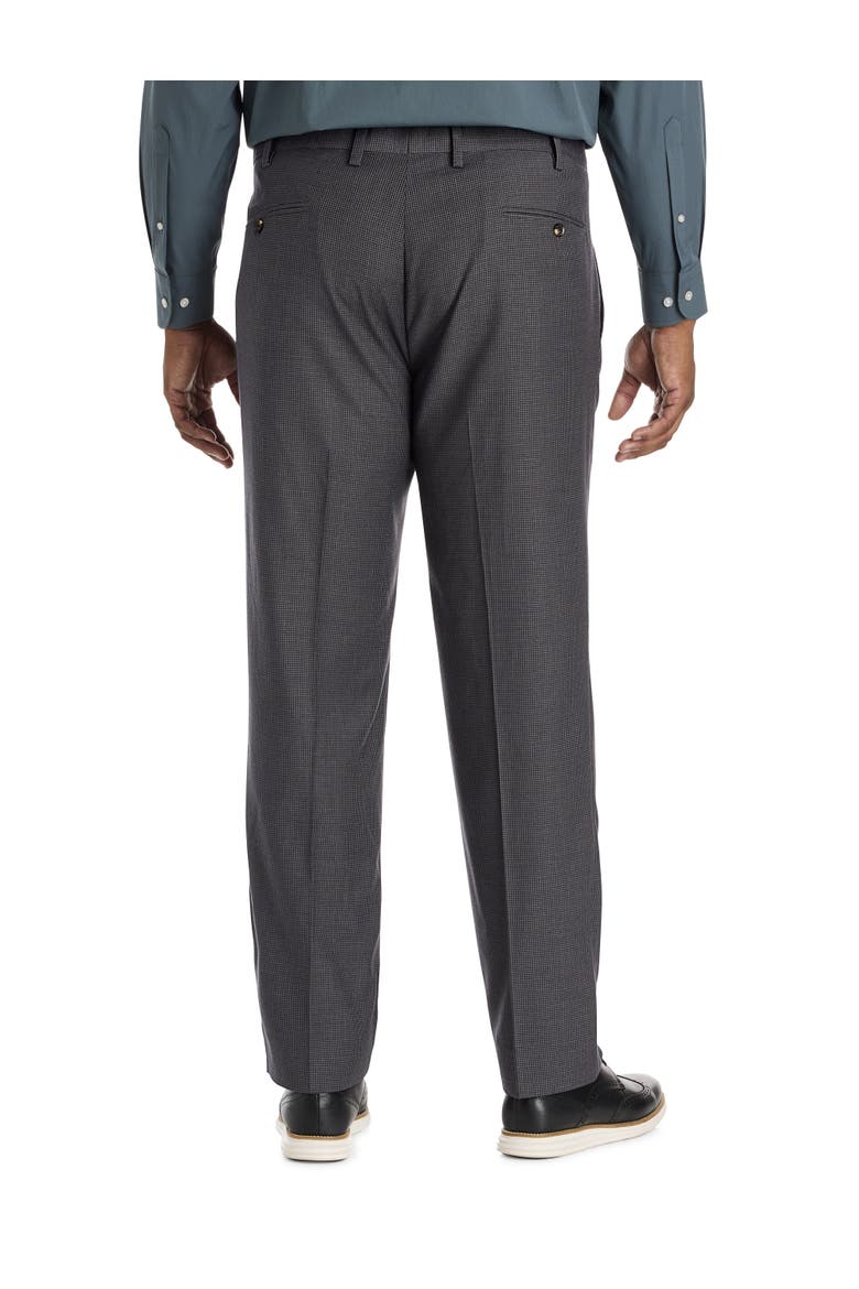 Big & Tall Micro Check Pleated Dress Pants, Alternate, color, GREY