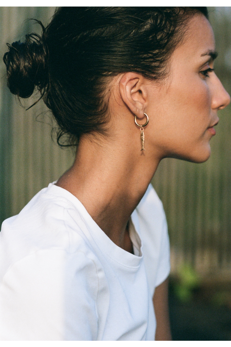 Corfu Earrings, Alternate, color, Gold