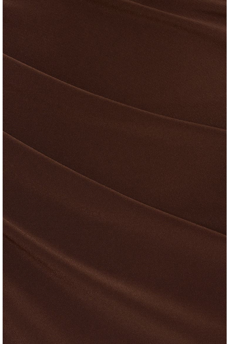 One-Shoulder Chain Strap Jersey Column Gown, Alternate, color, CHOCOLATE