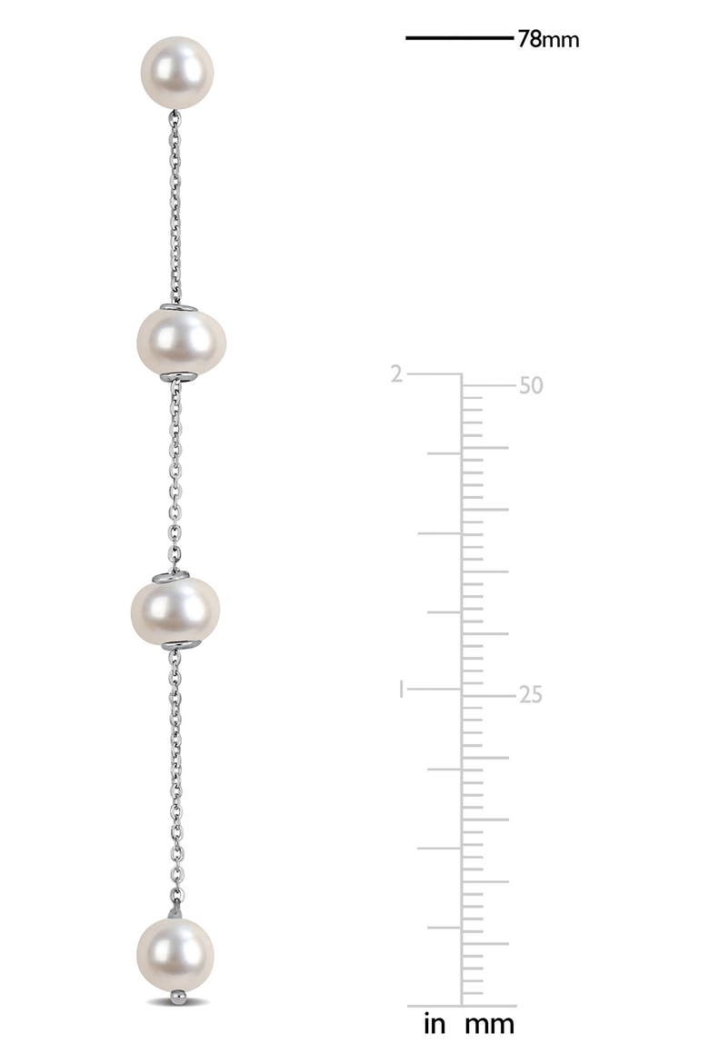 5.5–6mm Freshwater Cultured Pearl Drop Earrings, Alternate, color, WHITE GOLD